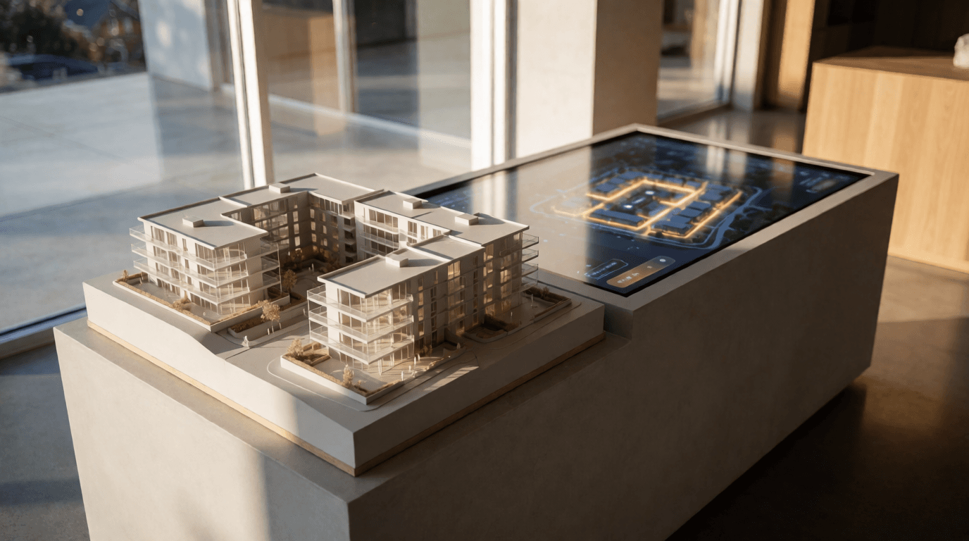 3D architectural model touchscreen display